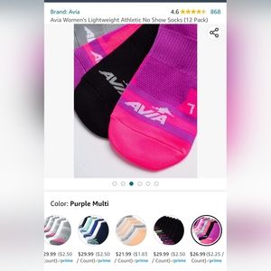 Avia Lightweight Microfiber No Show Socks 10-pack NWT